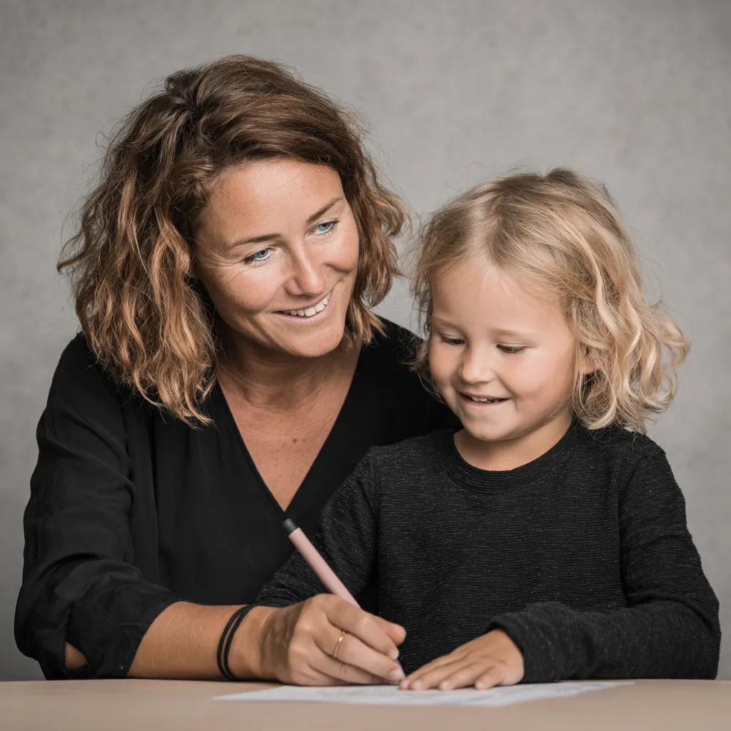 mutter und Kind schreiben