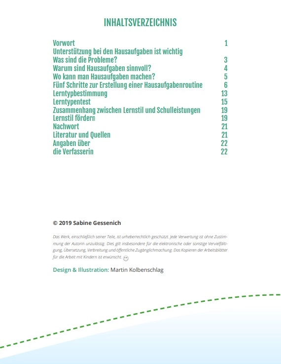 Inhaltsübersicht Arbeitsbuch für Grundschüler