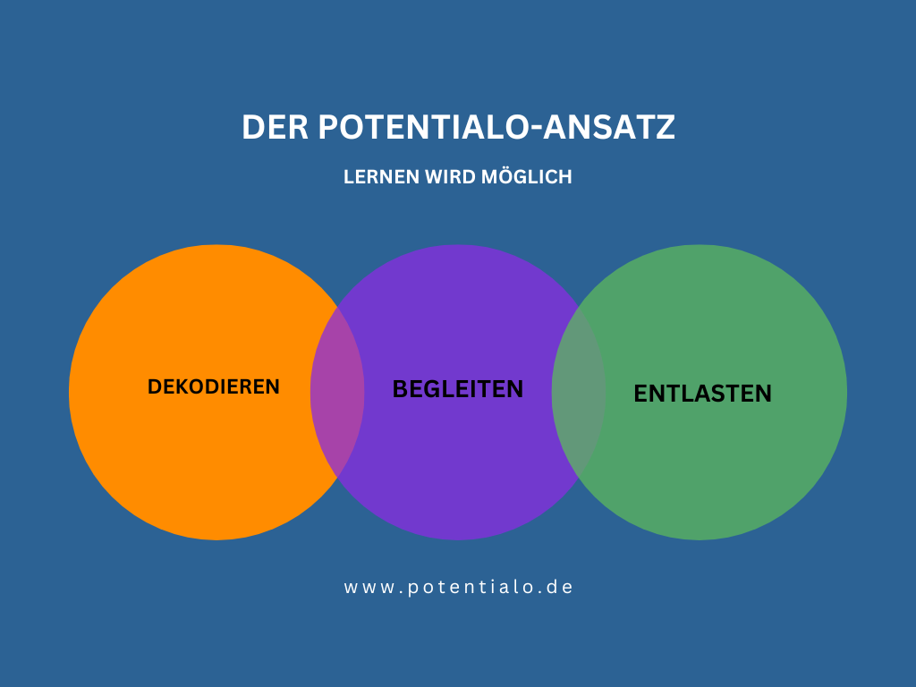 Venn diagramm Dekodieren, Begleiten, Entlasten